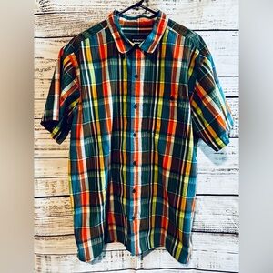 Patagonia Blue and Orange‎ Casual Button Down Shirt